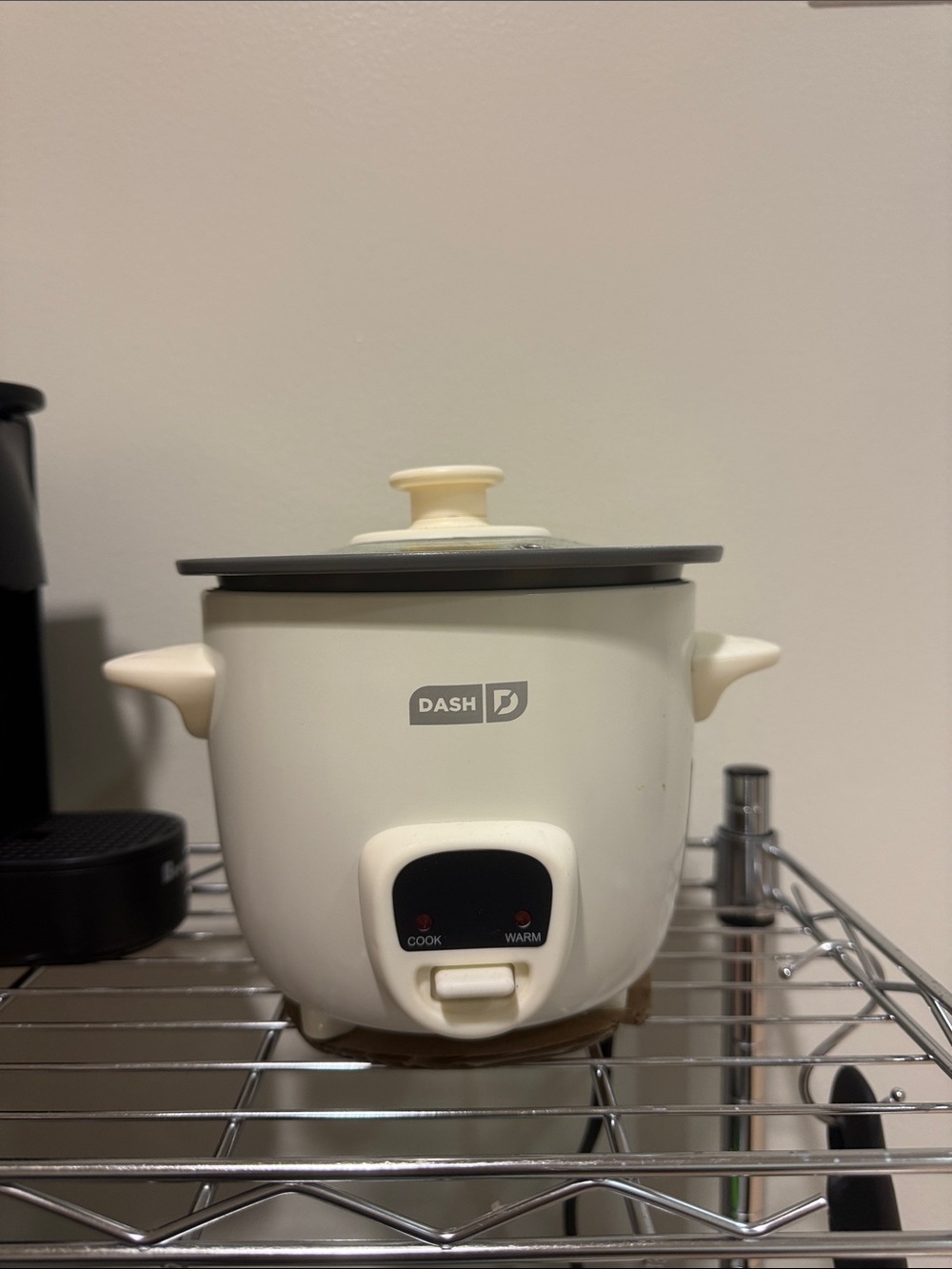 Mini 2 Cup Rice Cooker with Glass Steamer Lid